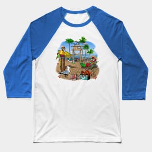 Parrot Beach Party Baseball T-Shirt